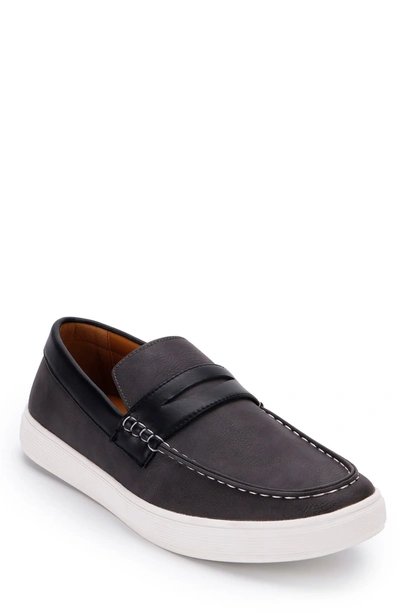Aston Marc Drift Mens Faux Leather Slip On Boat Shoes In Grey