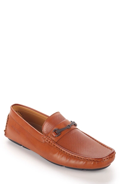 Shop Aston Marc Embossed Bit Loafer In Tan