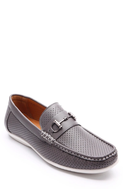 Shop Aston Marc Perforated Driving Loafer In Grey