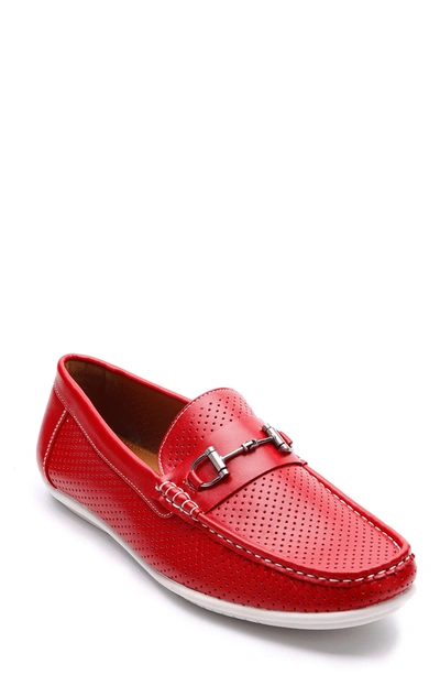 Shop Aston Marc Perforated Driving Loafer In Red