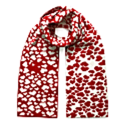 Ingmarson Hearts Wool & Cashmere Scarf Red In Cashmere