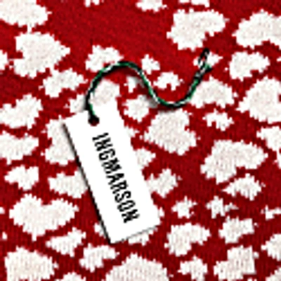 Ingmarson Hearts Wool & Cashmere Scarf Red In Cashmere