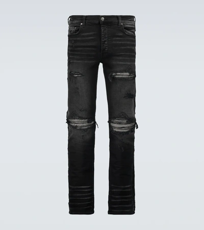 Shop Amiri Mx1 Iridescent Jeans In Aged Black
