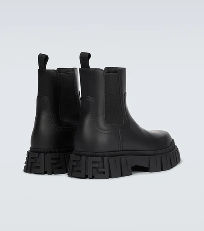 Shop Fendi Leather Chelsea Boots In Nero Nero