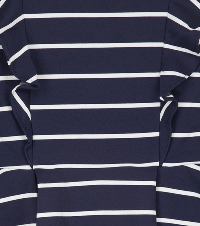 Shop Polo Ralph Lauren Striped Stretch-jersey Dress In Thunder Navy/nevis