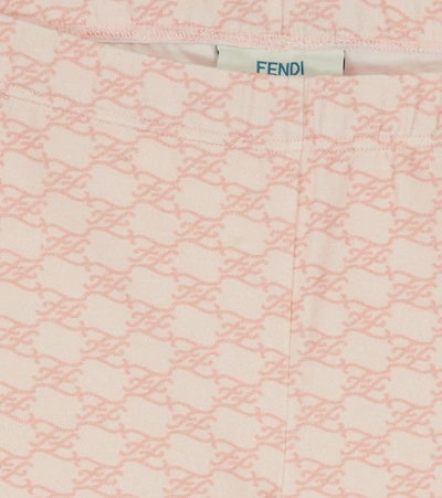 Shop Fendi Logo Stretch-cotton Leggings In Promise