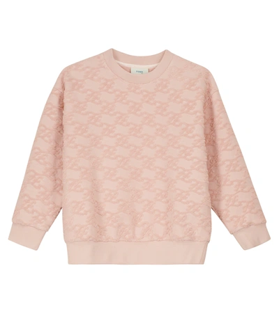 Shop Fendi Logo Cotton-blend Sweatshirt In Promise