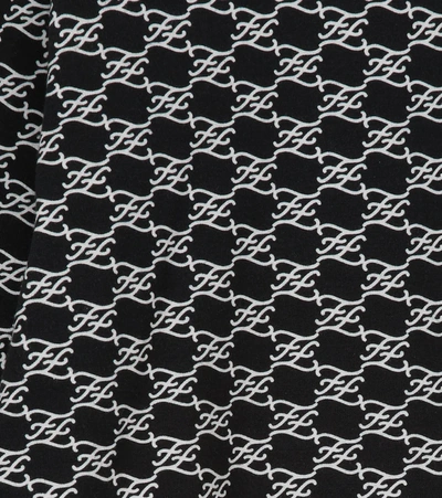 Shop Fendi Logo Stretch-cotton Top In Black