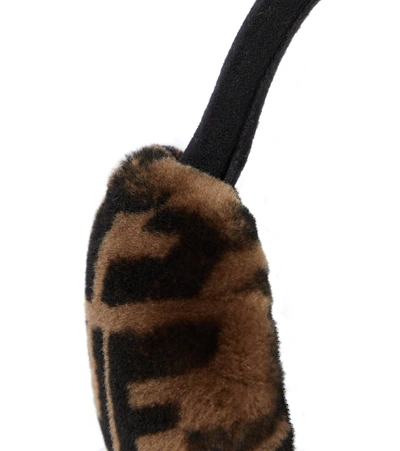 Shop Fendi Ff Wool Ear Muffs In Zucca