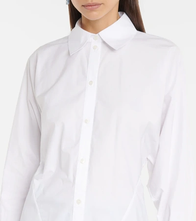 Shop Acne Studios Gathered Cotton Poplin Shirt In White