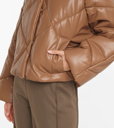 Shop Stand Studio Aina Padded Faux Leather Jacket In Nougat