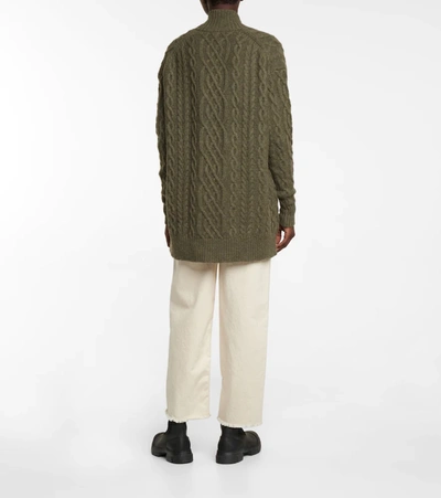 Shop Co Cashmere Cable-knit Sweater In Green