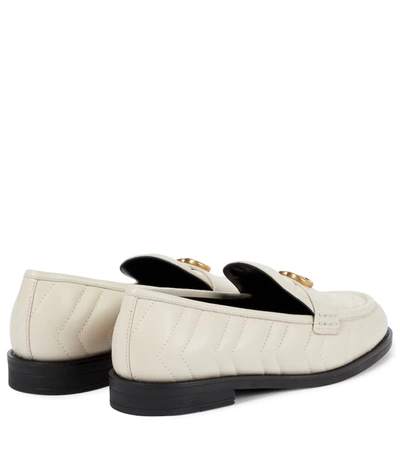 Shop Gucci Double G Matelassé Leather Loafers In Mystic White/m.white