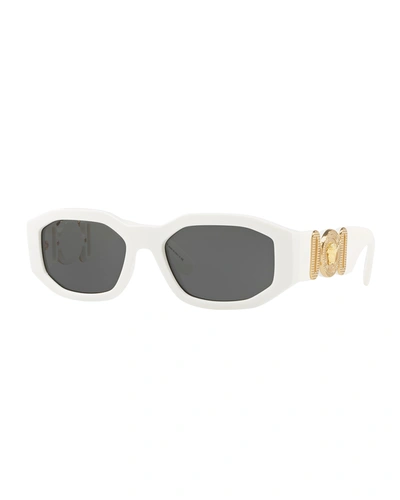 Versace Ve4425u White Sunglasses In White/gray