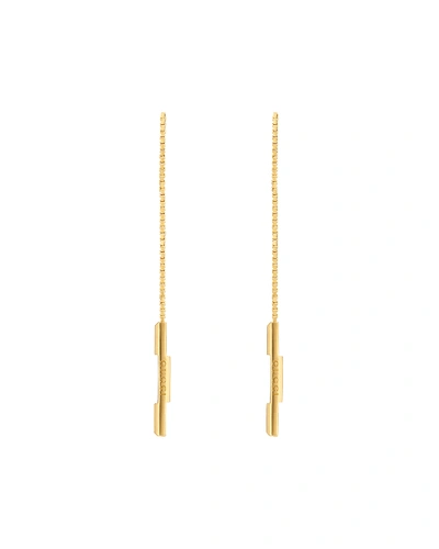 Shop Gucci Link To Love Yellow Gold Threader Earrings In Yg