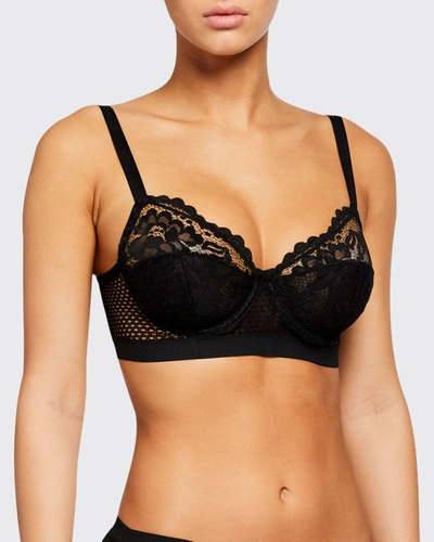 ELSE Petunia stretch-mesh and corded lace underwired bra