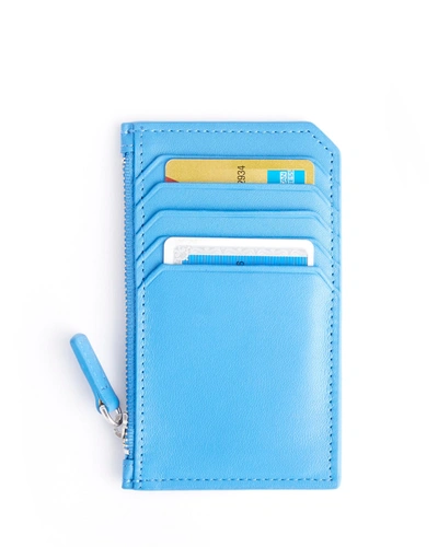 Shop Royce New York Zippered Credit Card Case In Light Blue