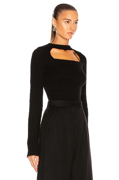Shop Loewe Cut Out Cropped Sweater In Black