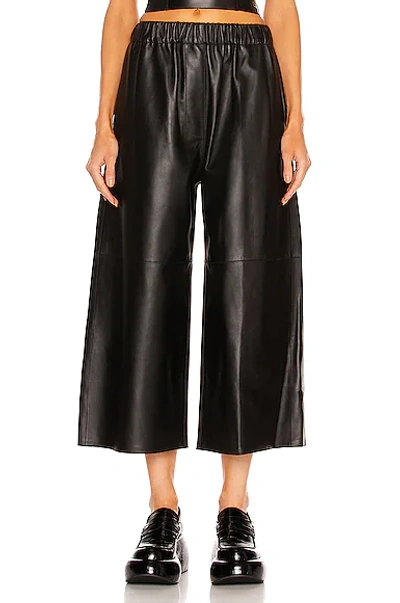 Shop Loewe Cropped Elastic Trouser In Black