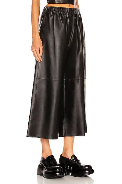Shop Loewe Cropped Elastic Trouser In Black
