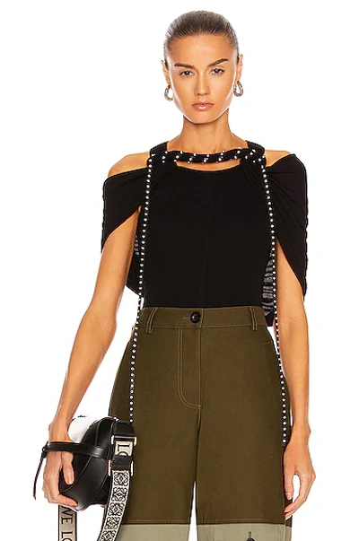 Shop Loewe Off The Shoulder Top In Black