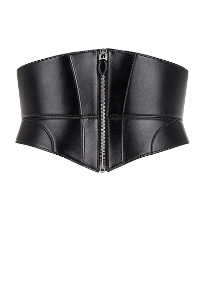 Shop Alaïa Large Zip Bustier Belt In Noir