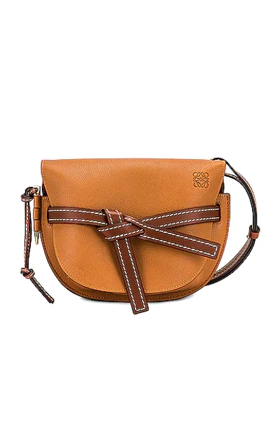 Shop Loewe Gate Small Bag In Light Caramel & Pecan