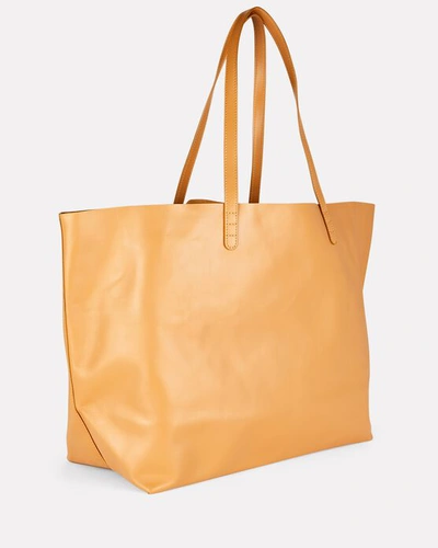 Shop Mansur Gavriel Oversized Leather Tote Bag In Brown