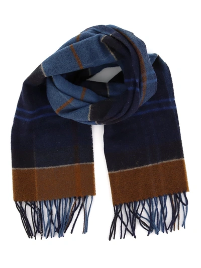 Shop Barbour Tartan Pattern Fringed Scarf In Multi