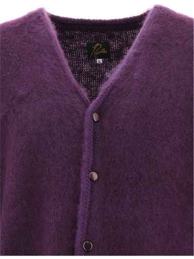 Needles V-neck Button-up Cardigan In Purple | ModeSens