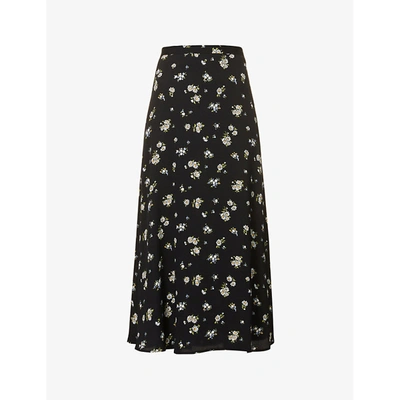 Shop Reformation Womens Daisy Bea Floral-print High-waist Crepe Midi Skirt 8