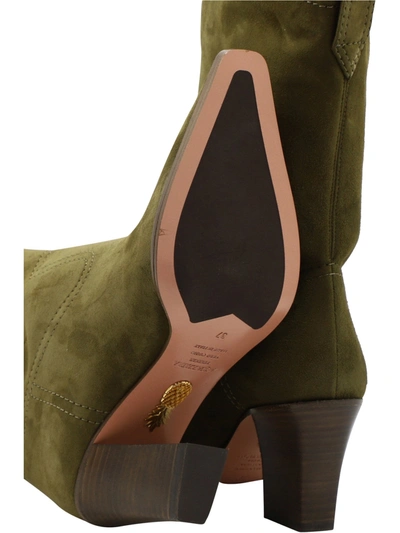 Shop Aquazzura "dolly" Boots In Green