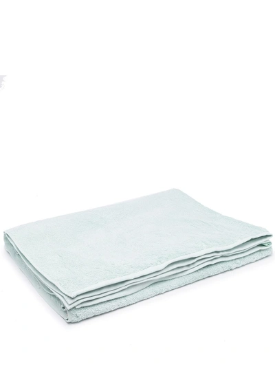 Shop Tekla Logo Patch Organic Cotton Towel In Green