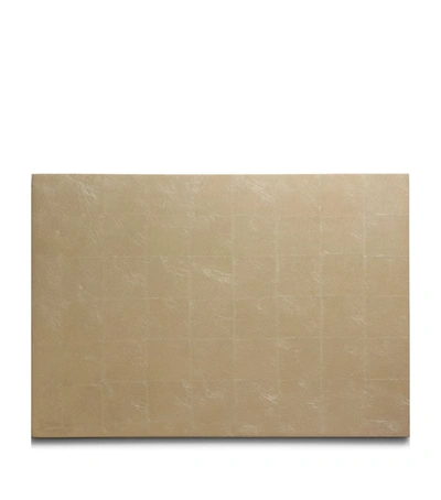 Shop Posh Trading Company Matte Silver Leaf Grand Placemat In Champagne