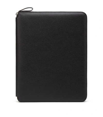 Shop Smythson Leather Panama A4 Writing Folder In Black