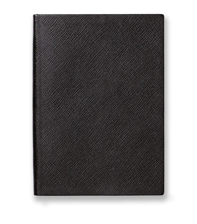 Shop Smythson Leather Soho A5 Notebook In Black