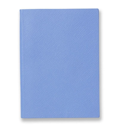 Shop Smythson Leather Soho Notebook In Blue