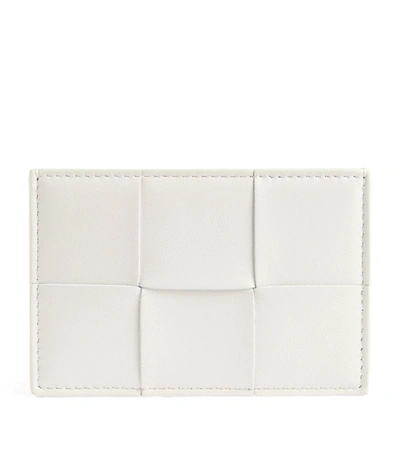 Shop Bottega Veneta Leather Card Holder In White
