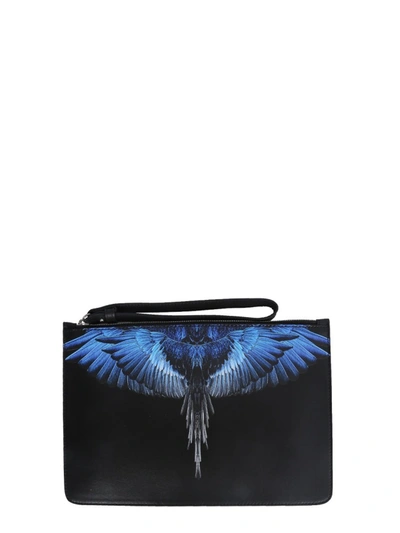 Shop Marcelo Burlon County Of Milan Pouch With Wings Print In Black