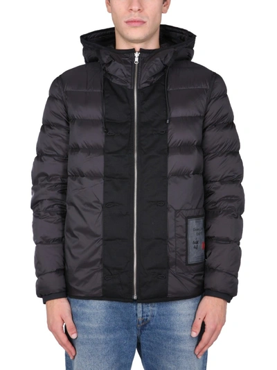 Shop Ten C Reversible Hooded Down Jacket In Black