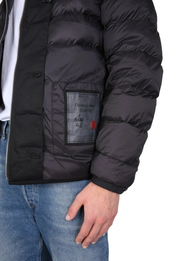 Shop Ten C Reversible Hooded Down Jacket In Black