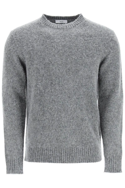 Shop Gm 77 Gm77 Lambswool Crew Neck Sweater In Grey
