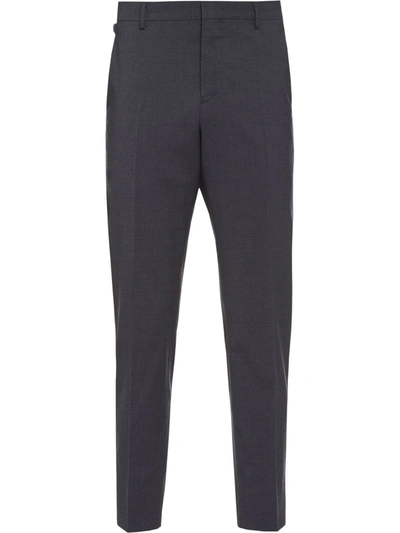 Shop Prada Tailored Stretch Trousers In Grey