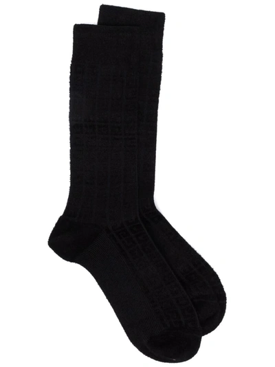Shop Givenchy 4g Jacquard Socks In Black