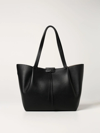 Shop Patrizia Pepe Bag In Grained Leather In Black