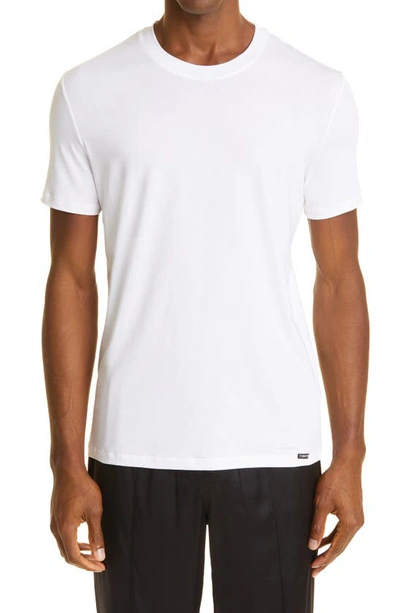 Shop Tom Ford Stretch Cotton & Modal Jersey T-shirt In White