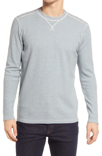 Shop Bonobos Long Sleeve Waffle Crew Shirt In Light Blue Stripe