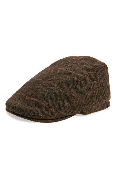 Shop Barbour Cheviot Driving Cap With Ear Flaps In Olive Herringbone