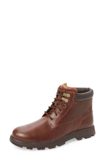 Shop Ugg Stenton Water Repellent Leather Boot In Chestnut Leather