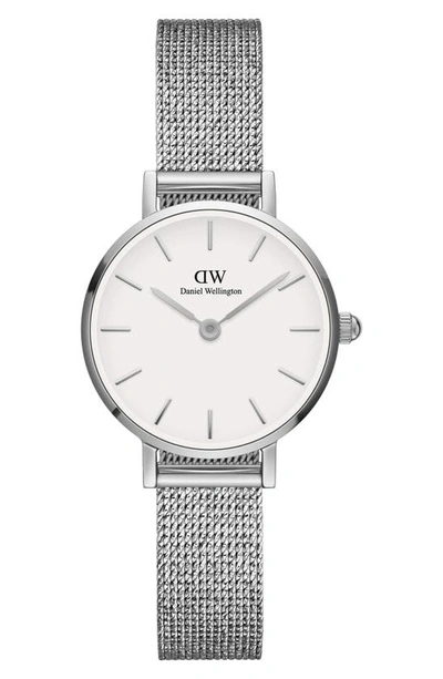 Daniel Wellington Melrose Mesh Strap Watch, 24mm In Rose Gold/ White